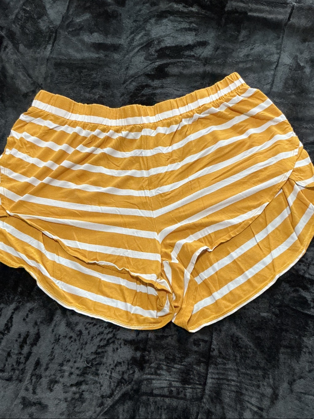 Old Navy Mustard and White Striped Athletic Shorts